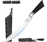 XYJ Coltello da cucina da 9,5 pollici, con coperchio in plastica, manico ergonomico, in acciaio inox, affettatrice Fish Fille Meat Knife, Cleaver Cooking Chef Knife