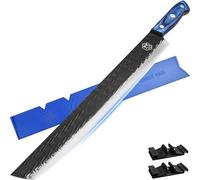 XYJ Japanese Chef Knife Set Professional, coltelli da cucina affettatrice con custodia, affilatrice in acciaio, coltelli da carne e verdure, coltelli da taglio al seno, Full Tang (14,5 Inch, Blue)