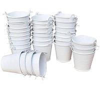 Xyjie - Confezione da 30 mini secchielli, in metallo, per caramelle, souvenir, ideali per bomboniere, candele votive, bigiotteria, piccole piante, colore: bianco