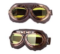 XYJTC Lente per Casco da Moto, Occhiali da Moto retrò Occhiali da Pilota Vintage Occhiali da Scooter Cruiser Occhiali da Corsa for Bici da Corsa Cruiser Touring for Casco (Lente Gialla)(Yellow Lens)