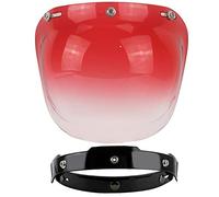 XYJTC Motociclo Lente visiera casco, Visiera parabrezza Snaps a bolla for da moto Ca-sco Moto Bubble Shield Caschi Accessorio (trasparente)(Red Gradient)