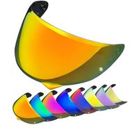 XYJTC Motociclo Visiera di ricambio HJ-34P for casco HJC C10. Protezione UV for casco da moto compatibile con HJC C10 (trasparente)(Revo Deep Red)