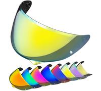 XYJTC Motociclo Visiera di ricambio HJ-34P for casco HJC C10. Protezione UV for casco da moto compatibile con HJC C10 (trasparente)(Revo Deep Gold)