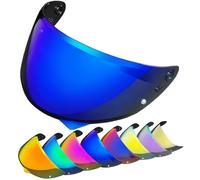 XYJTC Motociclo Visiera di ricambio HJ-34P for casco HJC C10. Protezione UV for casco da moto compatibile con HJC C10 (trasparente)(Revo Deep Blue)