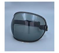 XYJTC Motociclo Visiera universale for casco aperto 3/4, lente a bolla, parabrezza for moto, lente capacete, occhiali antivento for casco da moto vintage (piccolo nero)(Schwarz,Big)