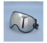 XYJTC Motociclo Visiera universale for casco aperto 3/4, lente a bolla, parabrezza for moto, lente capacete, occhiali antivento for casco da moto vintage (piccolo nero)(Silver,Big)