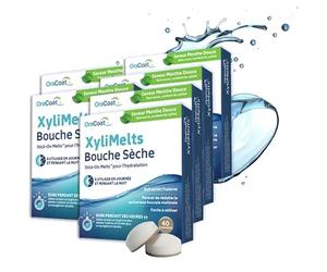 XYLIMELTS Bocca Asciugatrice Maxi Formato 240 Pastiglie Aderenti Menta Dolce| Allevia la Secchezza Orale Giorno e Notte| Azione Fino a 8 ore | Senza Zucchero, Xilitolo| Discreto e Naturale| Testato