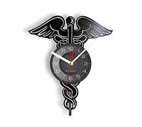 XYLLYT Orologio da parete simbolo medico, medico infermiere cura l'opera d'arte regalo del personale medico dell'orologio da parete in vinile LP malato
