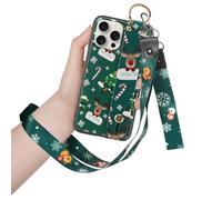 Xylota Natale Cover con Cinturino da Collo per iPhone 16 Pro Max 6,9", Custodia Natale Aesthetic Weihnachtsbaum Motive Disegni, Silicone Protettiva Case con Collana per iPhone 16Pro Max, Christmas