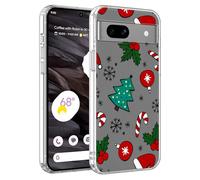 Xylota Natale Cover per Google Pixel 7a 5G 6,1'', Aesthetic Natalizia Regali Motivo Disegni Natalizie Custodia Christmas Protettiva Case, Trasparente Silicone Natalizi Custodie, Albero di Natale