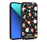 Xylota Natale Cover per Xiaomi Redmi Note 13 4G 6,67'', Aesthetic Natalizia Alce Motivo Disegni Natalizie Custodia Christmas Protettiva Case, Nero Silicone Bumper Natalizi Custodie, Babbo Natale