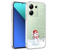 Xylota Natale Cover per Xiaomi Redmi Note 13 4G 6,67'', Aesthetic Natalizia Pupazzo di neve Motivo Disegni Natalizie Custodia Christmas Case, Trasparente Silicone Natalizi Custodie, Fiocchi di neve