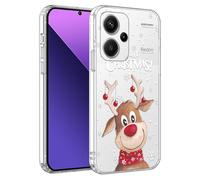 Xylota Natale Cover per Xiaomi Redmi Note 13 Pro Plus/13 Pro+ 5G 6,67'', Aesthetic Natalizia Cervo Motivo Disegni Natalizie Custodia Christmas Case, Trasparente Silicone Natalizi Custodie, Neve