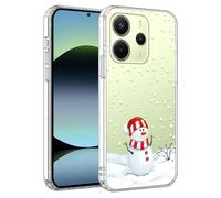 Xylota Natale Cover per Xiaomi Redmi Note 14 4G Global 6,67'', Aesthetic Natalizia Pupazzo di neve Motivo Natalizie Custodia Christmas Case, Trasparente Silicone Natalizi Custodie, Fiocchi di neve