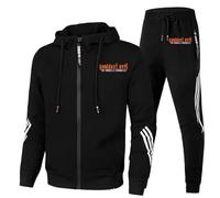 XYMCX Giacca con cappuccio e pantaloni da jogging da uomo per Resident, pantaloni della tuta e felpa per Evil, set sportivo casual per ombrello, tute invernali calde con tasca marsupio,Black-l