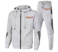XYMCX Giacca con cappuccio e pantaloni da jogging da uomo per Resident, pantaloni della tuta e felpa per Evil, set sportivo casual per ombrello, tute invernali calde con tasca marsupio,Grey-x_l