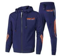 XYMCX Giacca con cappuccio e pantaloni da jogging da uomo per Resident, pantaloni della tuta e felpa per Evil, set sportivo casual per ombrello, tute invernali calde con tasca marsupio,Blue-m