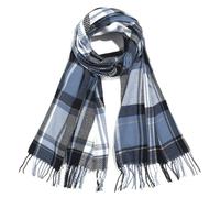 XYNAME Sciarpa scozzese Cashmere Feel sciarpe invernali per donna scialle super morbido caldo avvolgere moda grande pashmina, Blu, Large