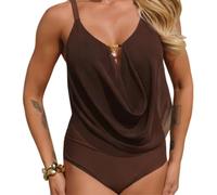XYNM Costume da Bagno Donna di Un Pezzo del Collo Mucca Solida Controllo della Pancia Sottile delle Donne con Il Fascino Dell'oro dei Bagnatori Femminili Spiaggia-p5
