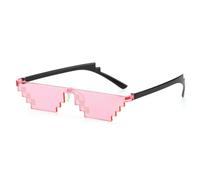 XYNM Occhiali da Sole Divertenti Pixel per Uomini E Donne, Uv400 Antiriflesso, Thug Life A Mosaico retrò Feste Cosplay Divertimento all'Aria Aperta