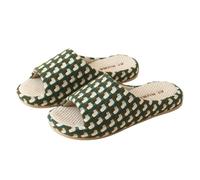 XYNM Pantofole di Cotone Traspirante Biancheria per Le Donne Uomini Estate Autunno Casa Scarpe Antiscivolo Mantenere Tranquille Coppie Pavimento Lino Scivoli