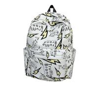 XYNM Zaino da Viaggio alla Moda per Ragazzi Graffiti Studenti delle Scuole Medie E Superiori-Bianco