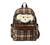 XYNM Zaino da Viaggio per Cuccioli Scozzese retrò Autunno Inverno, Perfetto Le Studentesse Universitarie, Un Must La Lezione-02-+ Accessorio