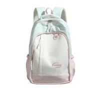 XYNM Zaino da Viaggio per Ragazze Color Block di Grande capacità, Adatto A Studenti delle Scuole Medie E Superiori-Rosa + Verde