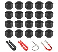 Xynovate 20 Pezzi Copridadi Ruota, 19mm Universale Tappo A Vite Ruota, Copridadi Esagonali per Pneumatici con Set di Strumenti di Rimozione per Auto (Nero)