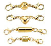 Xynovate 4 Pezzi Magnetica Fibbia di Aragosta, Magnetica per Gioielli Fermagli, 14K Placcato Oro Connettore Magnetico Catena Fabbricazione di Gioielli, Bracciali, Gioielli Fai da Te