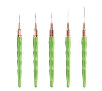Xynovate Pennelli per Nail Art, 5 Pezzi Pennelli Liner di Precisione, Pennelli per Unghie per Disegnare Linee Fini Attrezzo per gel UV Disegno Fodera Unghie Strumenti Manicure,Verde