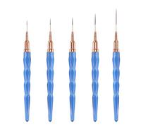 Xynovate Pennelli per Nail Art, 5 Pezzi Pennelli Liner di Precisione, Pennelli per Unghie per Disegnare Linee Fini Attrezzo per gel UV Disegno Fodera Unghie Strumenti Manicure,Blu