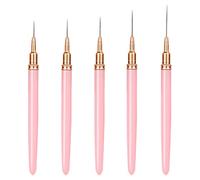 Xynovate Pennelli per Nail Art, 5 Pezzi Pennelli Liner di Precisione, Pennelli per Unghie per Disegnare Linee Fini Attrezzo per gel UV Disegno Fodera Unghie Strumenti Manicure,Rosa