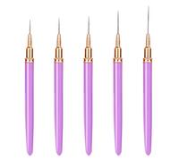Xynovate Pennelli per Nail Art, 5 Pezzi Pennelli Liner di Precisione, Pennelli per Unghie per Disegnare Linee Fini Attrezzo per gel UV Disegno Fodera Unghie Strumenti Manicure,Viola