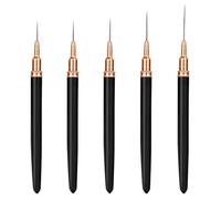 Xynovate Pennelli per Nail Art, 5 Pezzi Pennelli Liner di Precisione, Pennelli per Unghie per Disegnare Linee Fini Attrezzo per gel UV Disegno Fodera Unghie Strumenti Manicure,Nero