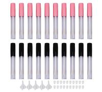 Xyntor 20 - Pack Empty Lip Gloss Tubes | Clear Refillable Lip Balm Bottles with Wand Brush | Leak - Proof Mini Containers for DIY Lip Gloss/Lip Oil/Lip Color | Travel - Size 5ml Each