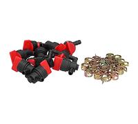 Xyntor 90 - Degree Fuel Cut off Valve & Clamp Kit 10PCS | Replacement for 1 / 4in Fuel Line 494539 698181 697944 35857 | Compatible for Lawn Mowers/Garden Tools/Outdoor Equipment