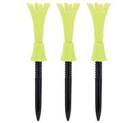 Xyntor Adjustable Tees 3 Pack | 40-55mm Height Range for Consistent Drives | Polyethylene Tees Reduce Equipment Friction/Driving Range/Practice | 6 - Point Base Design, 4 Colors (Fluorescent Yellow)