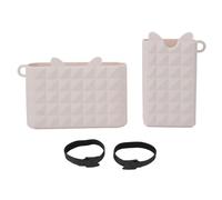 Xyntor Beach Bag Phone Holder | Water Protective Silicone Storage Organizer for Cell Phone/Keys/Small Items | Multi - Piece Multipurpose Accessory with Vent Holes (Pink White)