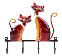 Xyntor Cat Wall Hooks 6 Pack | Vintage Iron Wall Mount Coat Hat Hanger for Home/Office/Bedroom | Multi Functional Entryway Organizer with Strong Hold