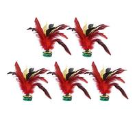 Xyntor Feather Shuttlecock Kick Toy | 5PCS Handmade Colorful Feathers with Rubber Base | Safe Foot Kick Game for Young Ones/Adults/Family Entertainment | 20cm Height, Lightweight