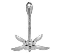 Xyntor Foldable Boat Anchor 4 Prongs | 1.5kg Carbon Steel for Secure Hold | Kayak Anchor for Canoe/Jet Ski/Small Boat | Oxidation Resilient & Easy Storage (Silver (Carbon Steel Galvanized))