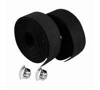 Xyntor Handlebar Tape 2 - Pack | Secure - Grip Shock Absorbing Grip Wrap | Road Cycling Bar Tape for Cycling/Commuting/Exercise | Includes 2 Bar End Plugs, Black + White Combo (Black)