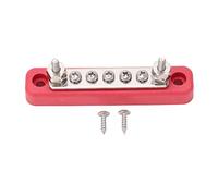 Xyntor High Current Distribution Block | 48VDC 100A 5 Terminal Bus Bar for Circuit Modification/Automotive/Marine | Nylon Base with Plated Brass