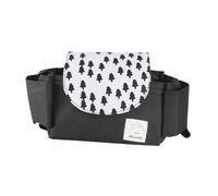 Xyntor Infant Stroller Organizer Hanging Bag with 2 Cup Holders | Universal Storage for Diapers / Bottles / Phone | Lightweight Oxford Cloth, Movable Partition (small tree)