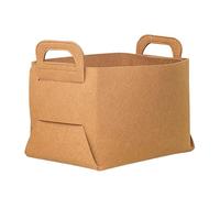 Xyntor Large Felt Storage Basket with Handles | Foldable Laundry Bin for Closet / Toys / Books | 14.2"x9.8"x9.1" Foldable Storage Box | 40L Capacity, Sturdy Felt (Brown)
