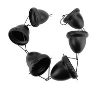 Xyntor Rain Chain Acorn Large Cup | 3.28ft Replacement Downspout for Gutters | Black Iron Garden Decor/Patio Water Feature | Heavy Duty Non - Corroding Design