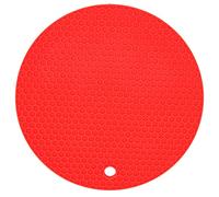 Xyntor Silicone Placemat Round | Food Grade Insulation Pad for Microwave/Oven/Table | Heat Tolerant Mat 230℃, Dishwasher Compatible (Red)