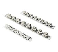 Xyntor Socket Organizer Rail Tray | Sturdy Carbon Steel Tool Holder with 8 Clips | Wall Mounted Socket Storage for Garage/Workshop/Industrial Use (1/4 specifications)