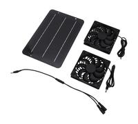 Xyntor Solar Driven Dual Fan Kit | 10W Panel & 2 Weather - Proof Fans for Chicken Coop/Greenhouse/Dog House | with Screen Cover & Easy Installation